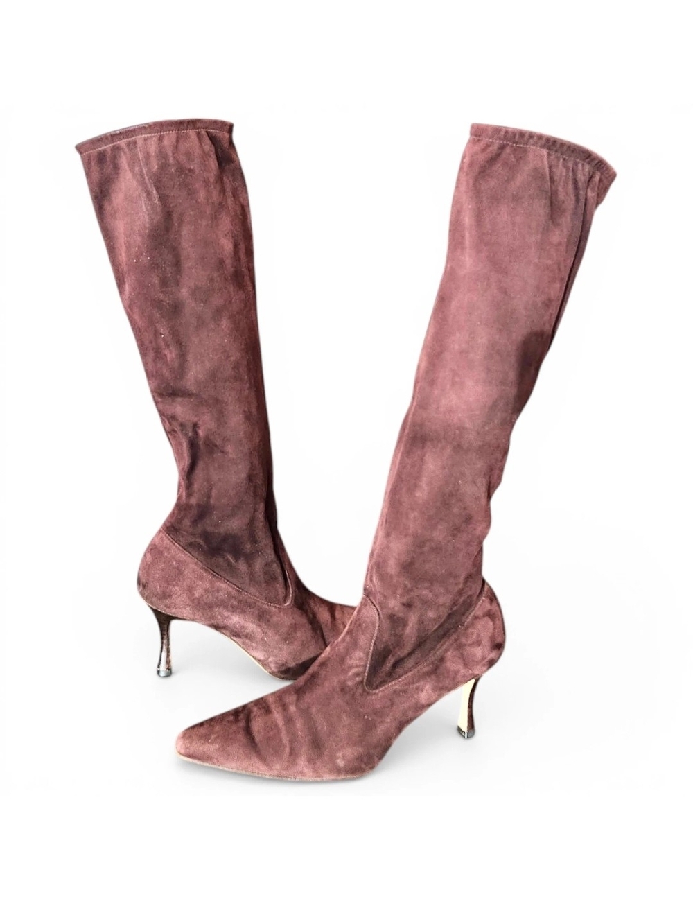 Authentic Manolo Blahnik Stretch Suede Boots